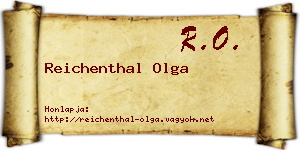 Reichenthal Olga névjegykártya